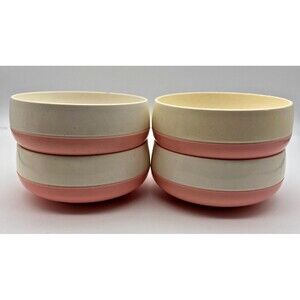 Vacron Bopp-Decker Pink Vacuum Plastic Soup Cereal Bowls Set of 4 MCM Vintage